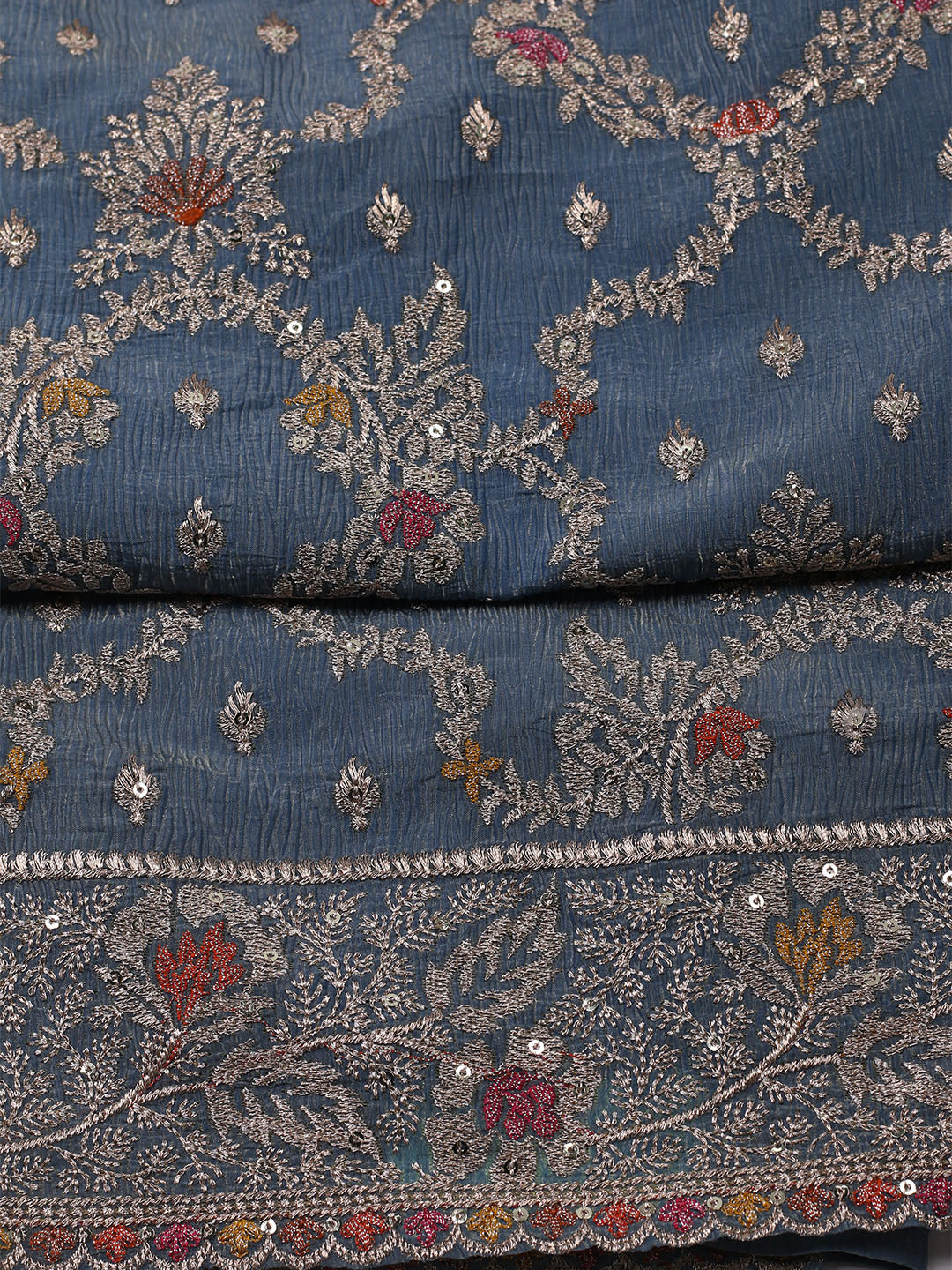 Woven Design Tissue Unstitched Suit With Dupatta