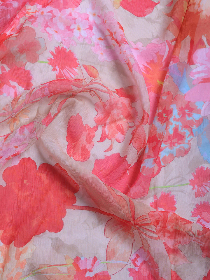 Digital Print Chiffon Saree