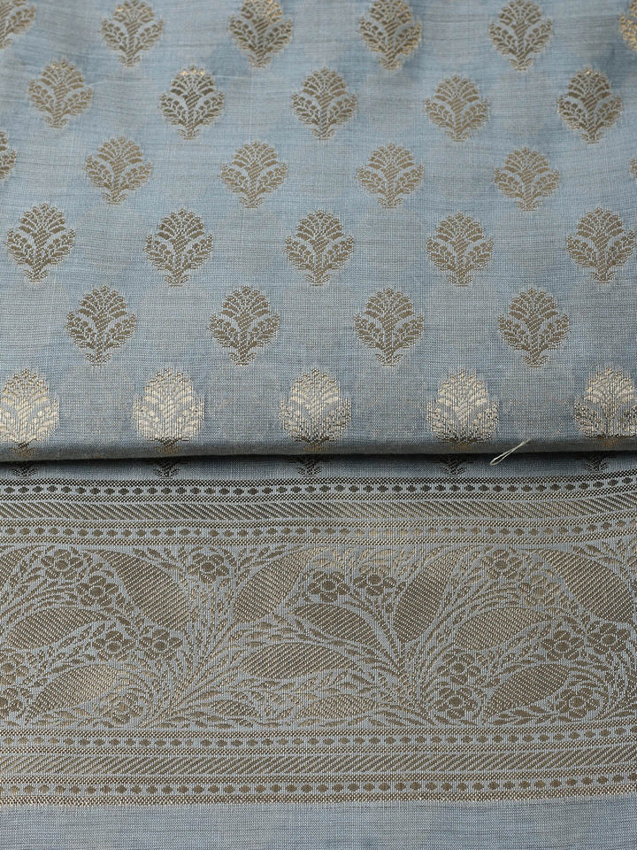 Woven Design Chanderi Unstitched Suit With Pant &amp; Dupatta