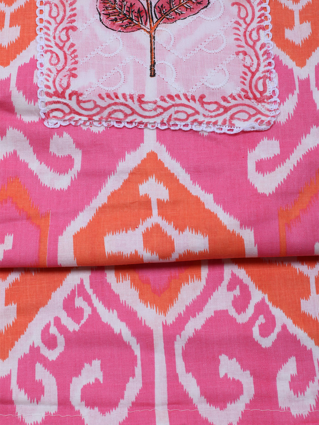 Printed Cotton Blend Unstitched Suit With Dupatta
