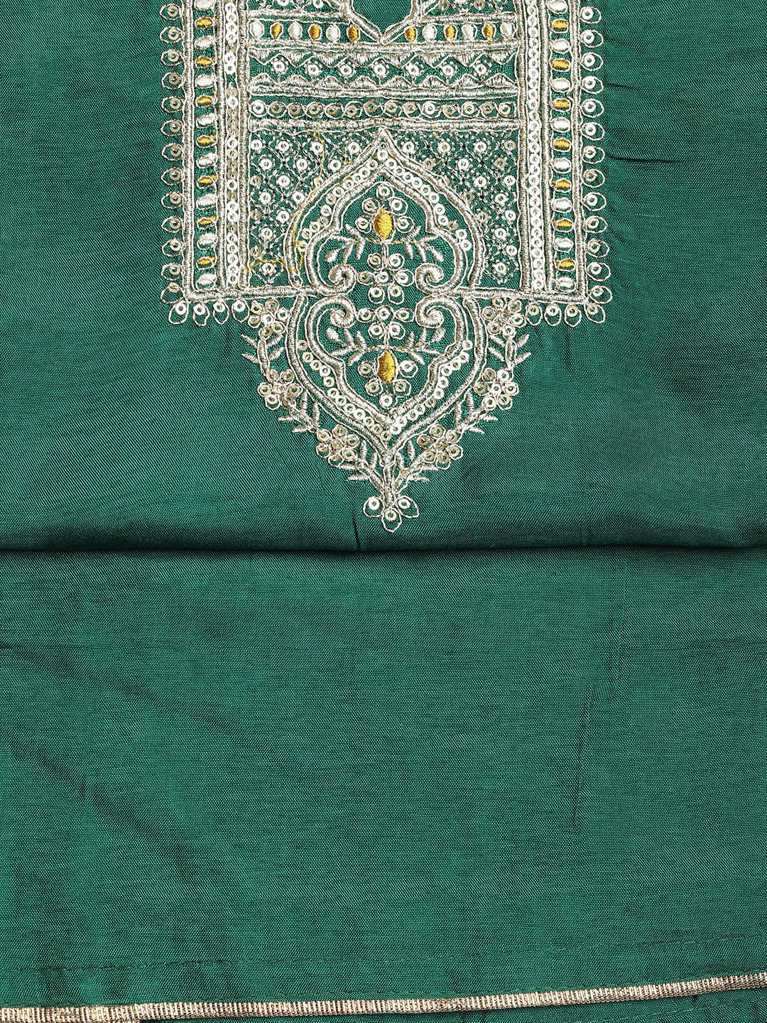 Embroidered Chanderi Unstitched Suit With Dupatta