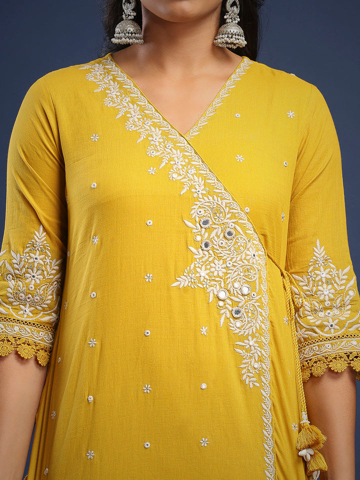 Embroidered Cotton Kurta With Pant &amp; Dupatta