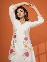 Printed Cotton Blend Kurta With Pants