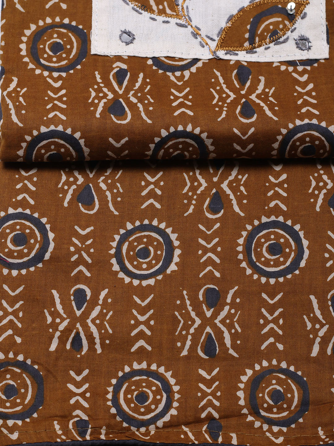 Printed Cotton Blend Unstitched Suit With Pant &amp; Dupatta