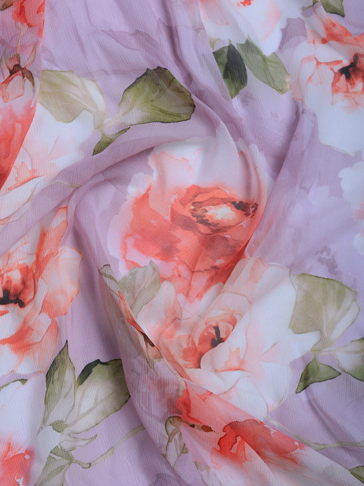 Digital Print Chiffon Saree