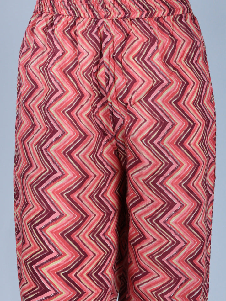 Printed Cotton Blend Kurta With Pant &amp; Dupatta