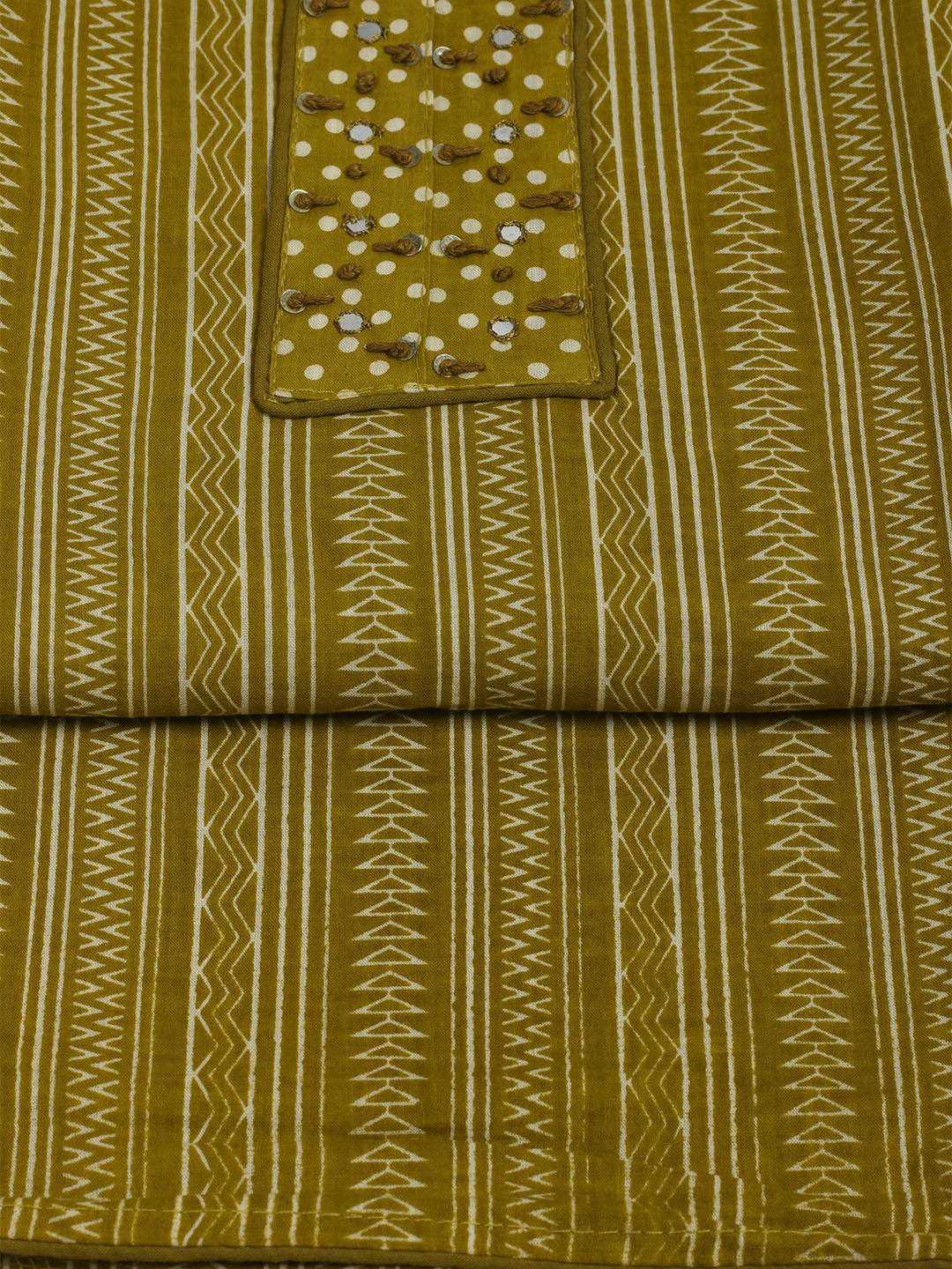 Embroidered Cotton Unstitched Suit With Pant &amp; Dupatta