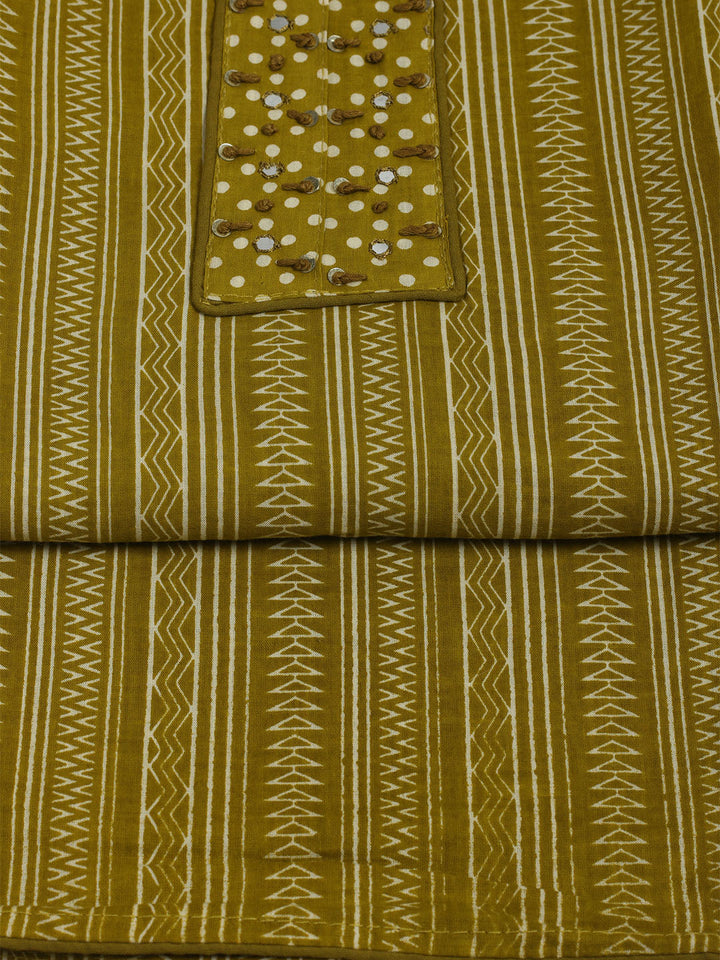 Embroidered Cotton Unstitched Suit With Pant &amp; Dupatta