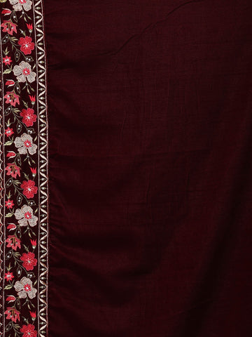 Embroidered Velvet Unstitched Suit Piece With Dupatta