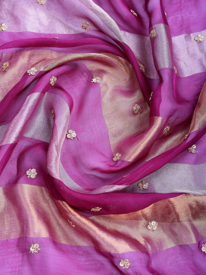 Embroidered Organza Suit Set With Dupatta