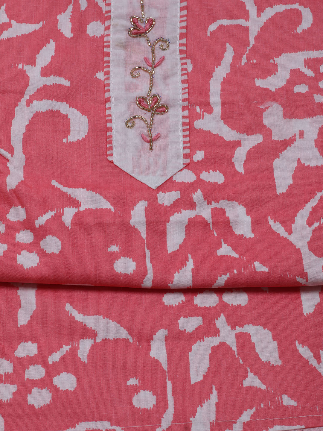 Printed Cotton Blend Unstitched Suit With Dupatta
