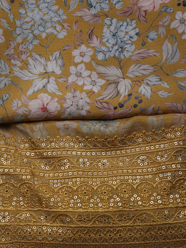Printed Muslin Unstitched Suit With Dupatta