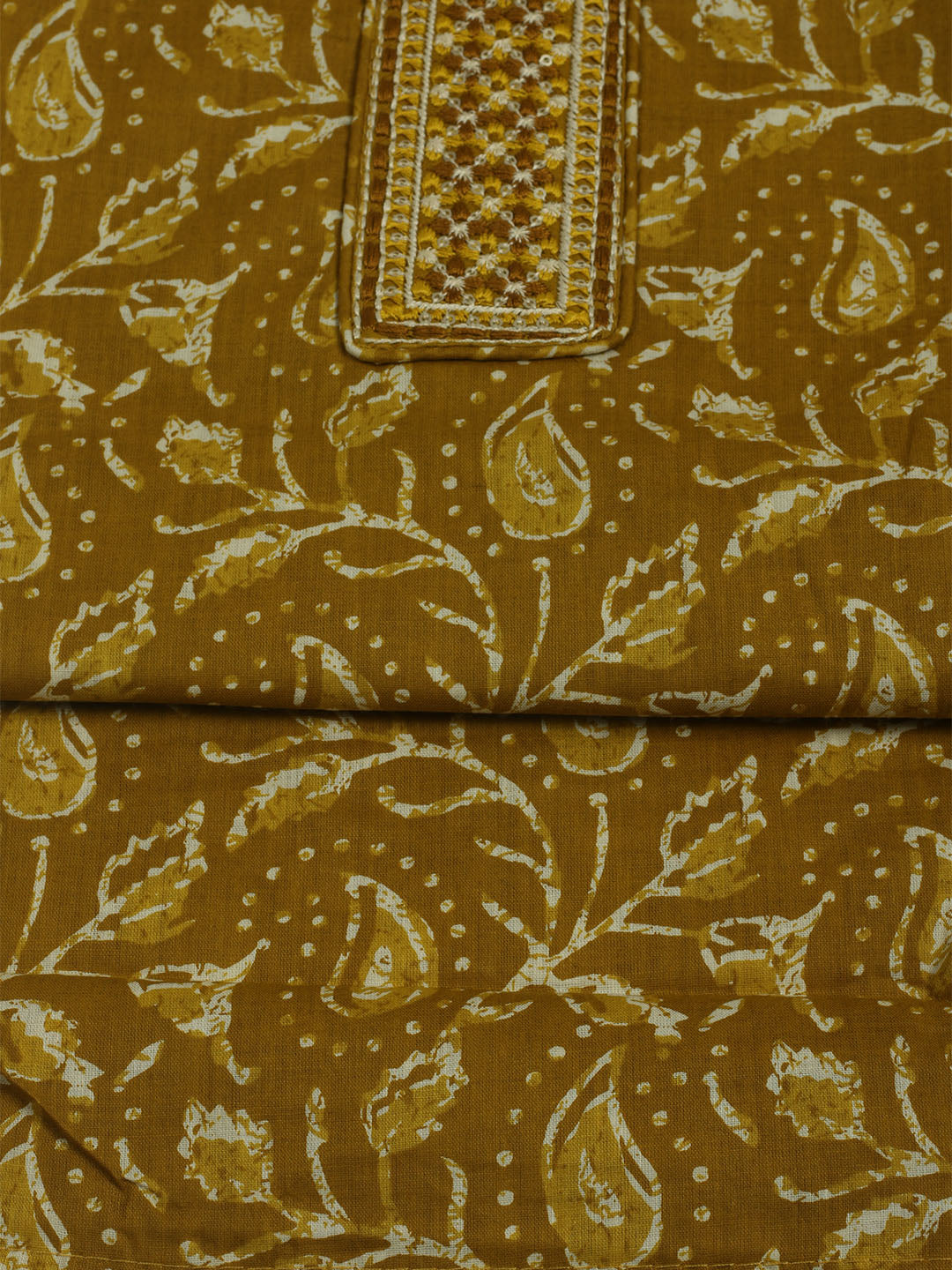 Printed Cotton Unstitched Suit With Pant &amp; Dupatta