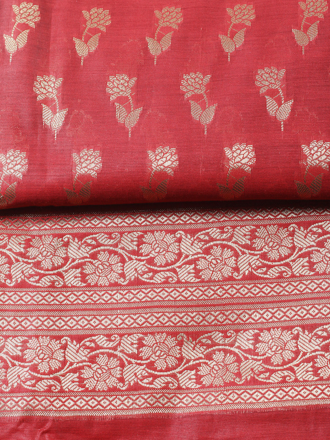 Woven Design Chanderi Unstitched Suit With Pant &amp; Dupatta