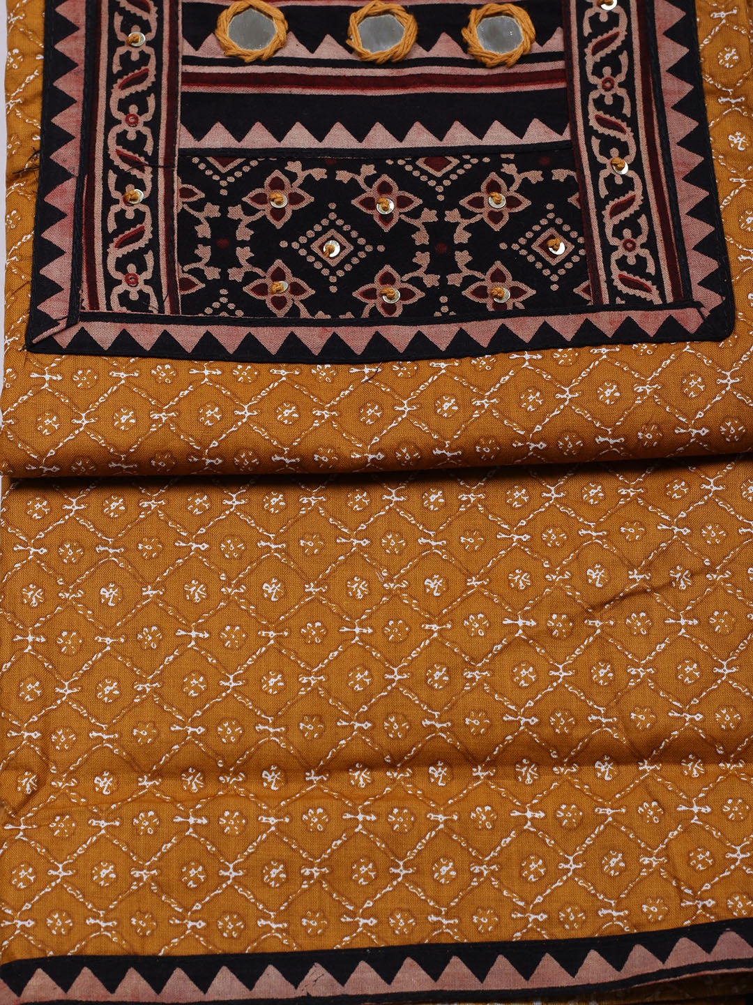Printed Cotton Blend Unstitched Suit With Pant &amp; Dupatta