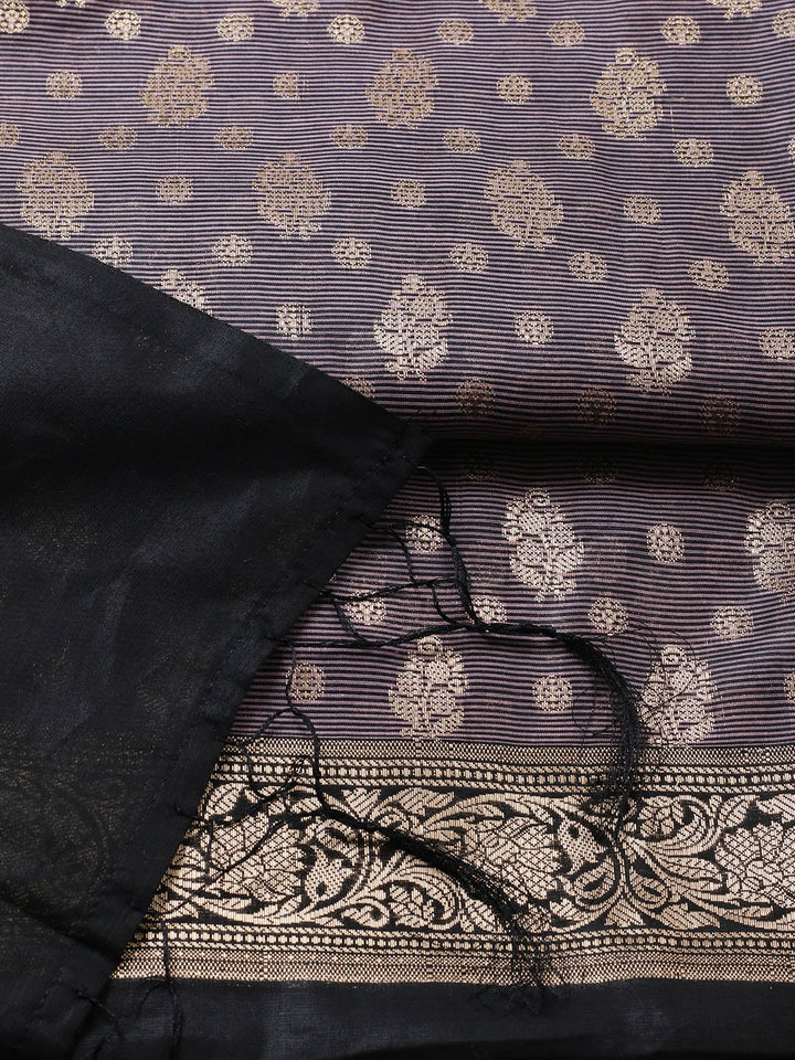 Banarasi Chanderi Unstitched Suit With Pant &amp; Dupatta