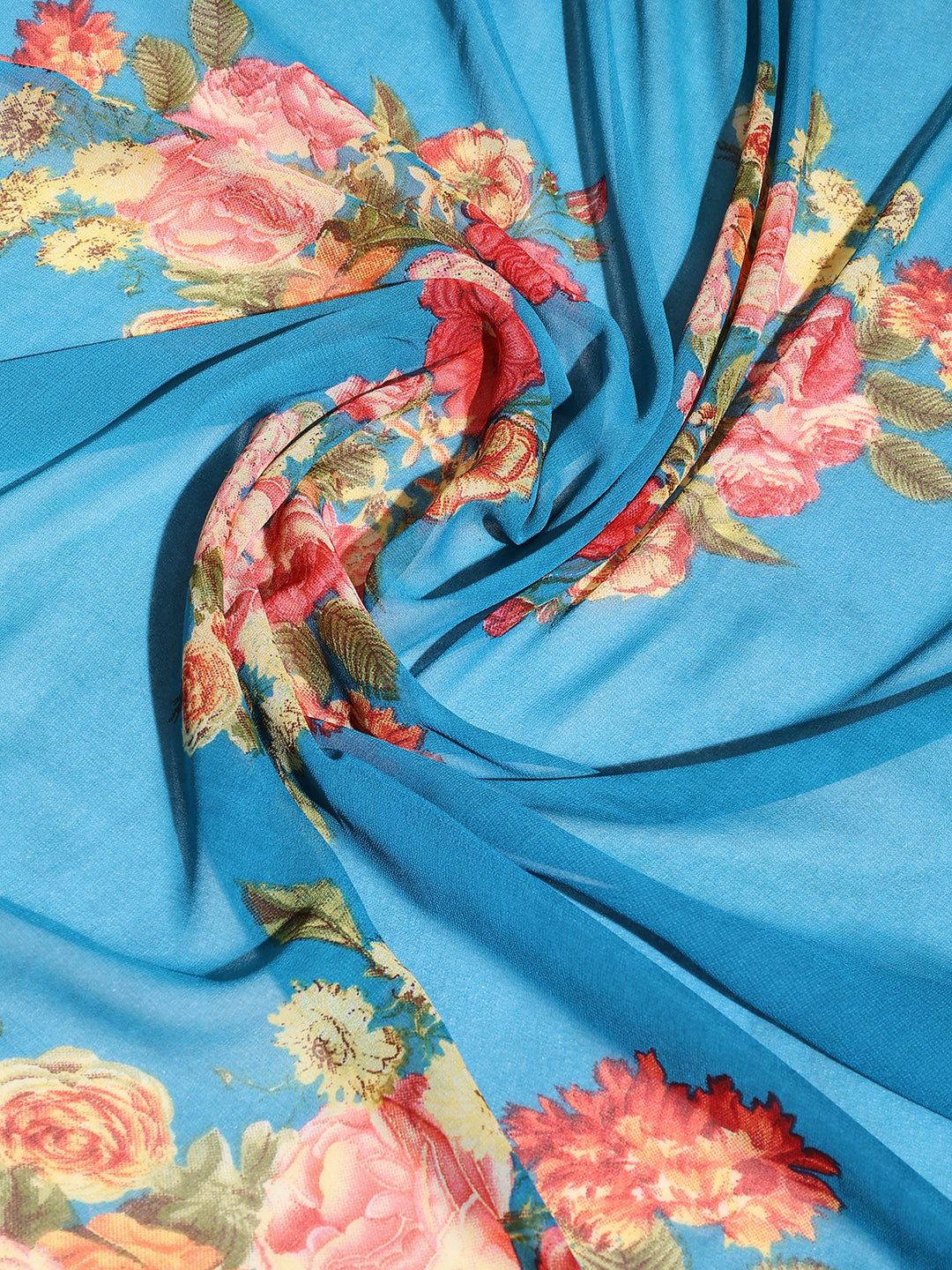 Floral Printed Georgette Saree