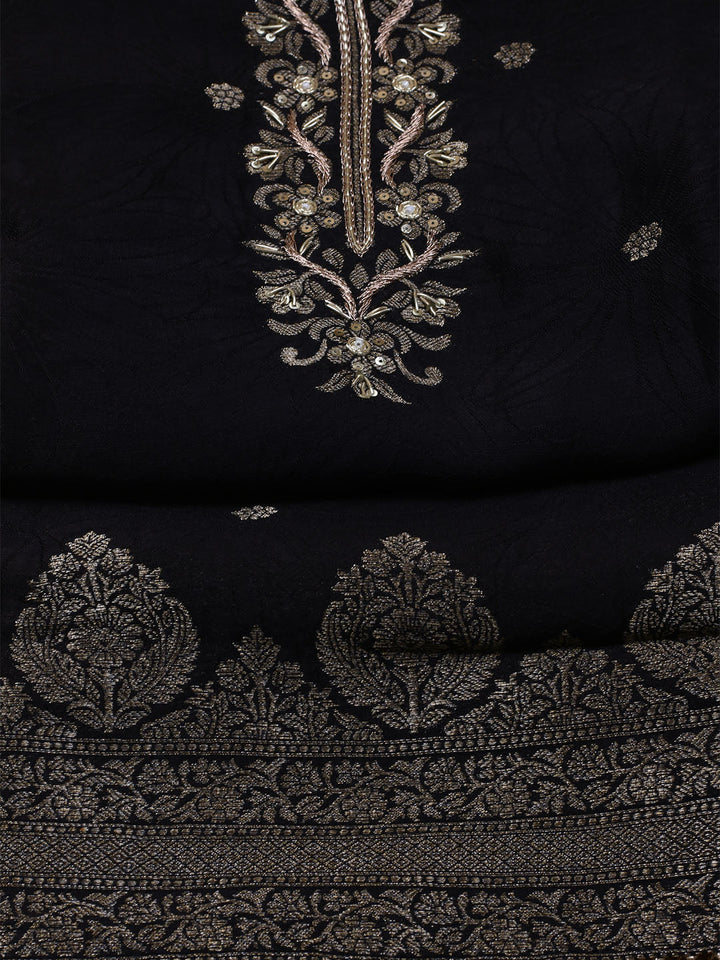 Kanjeevaram Chanderi Unstitched Suit With Dupatta