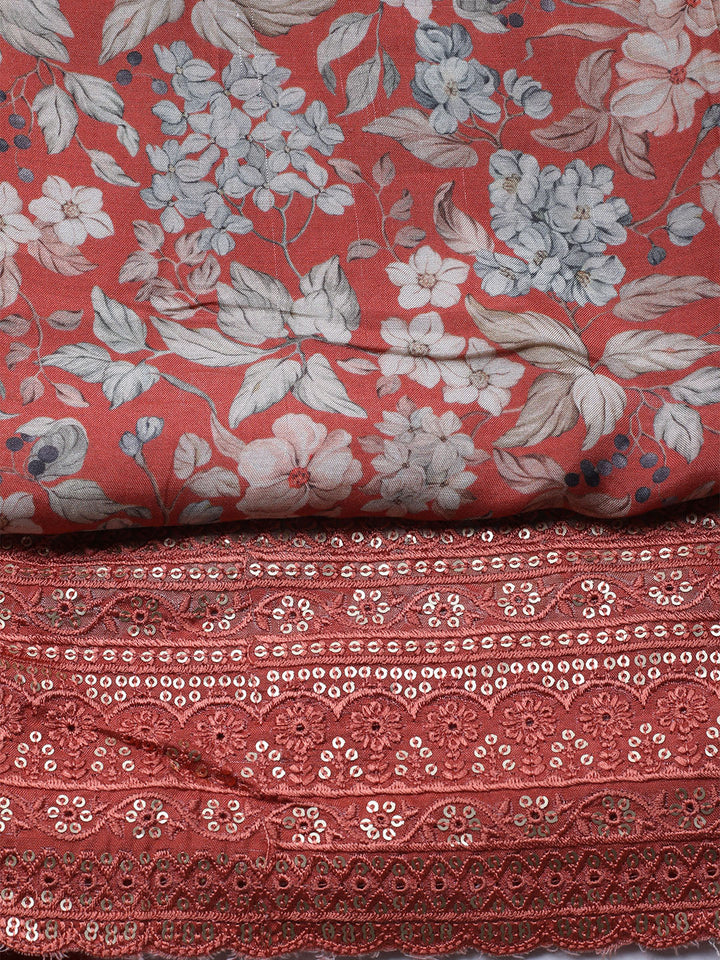 Printed Muslin Unstitched Suit With Dupatta