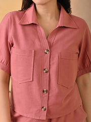 Plain Cotton Blend Shirt With Pant