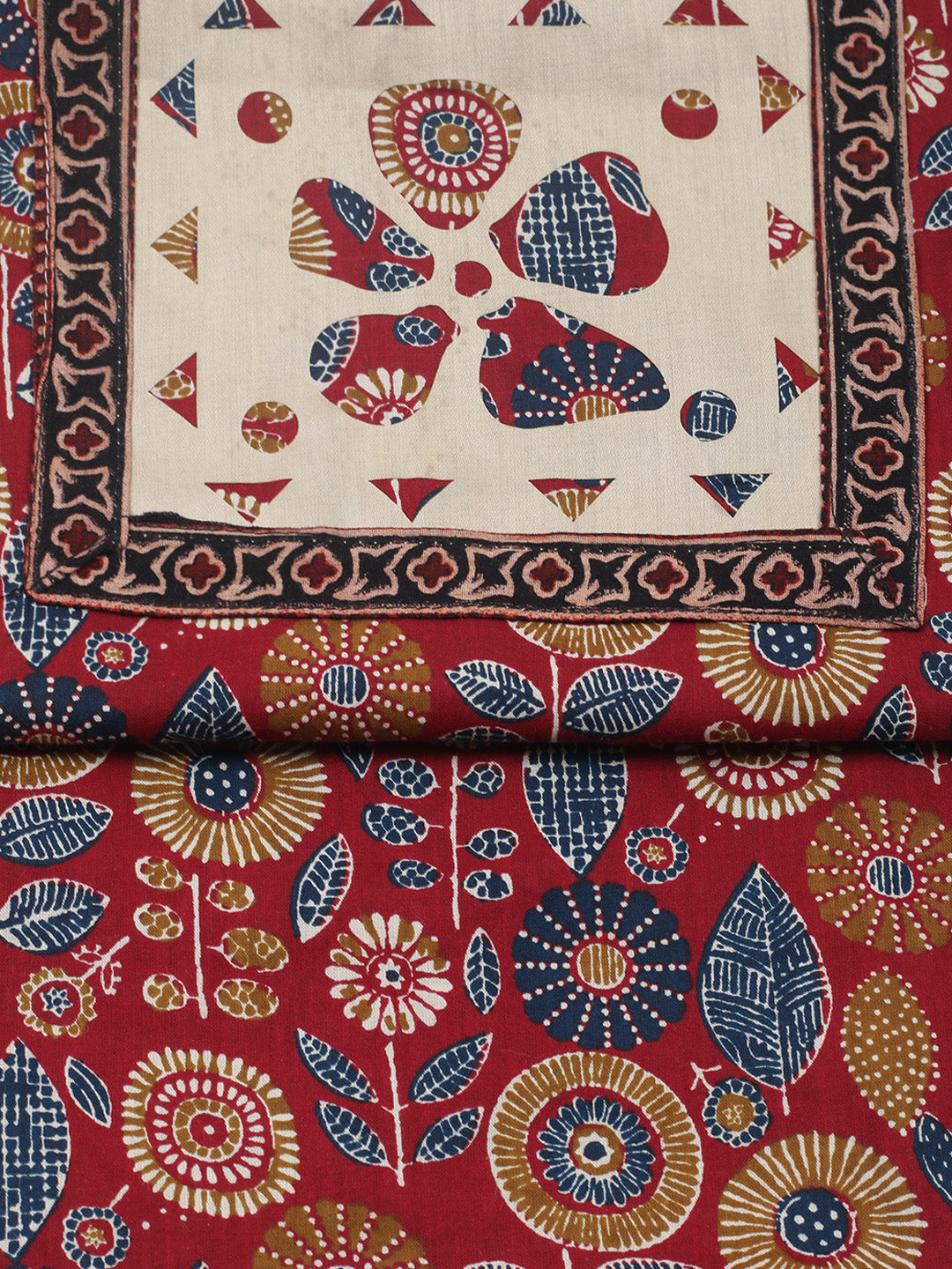 Embroidered, Cotton Blend Unstitched Suit With Pant &amp; Dupatta