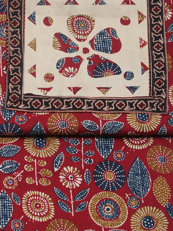 Embroidered, Cotton Blend Unstitched Suit With Pant &amp; Dupatta