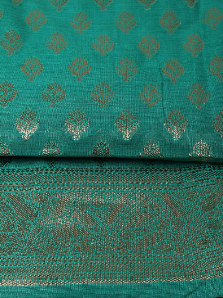 Woven Design Chanderi Unstitched Suit With Pant &amp; Dupatta