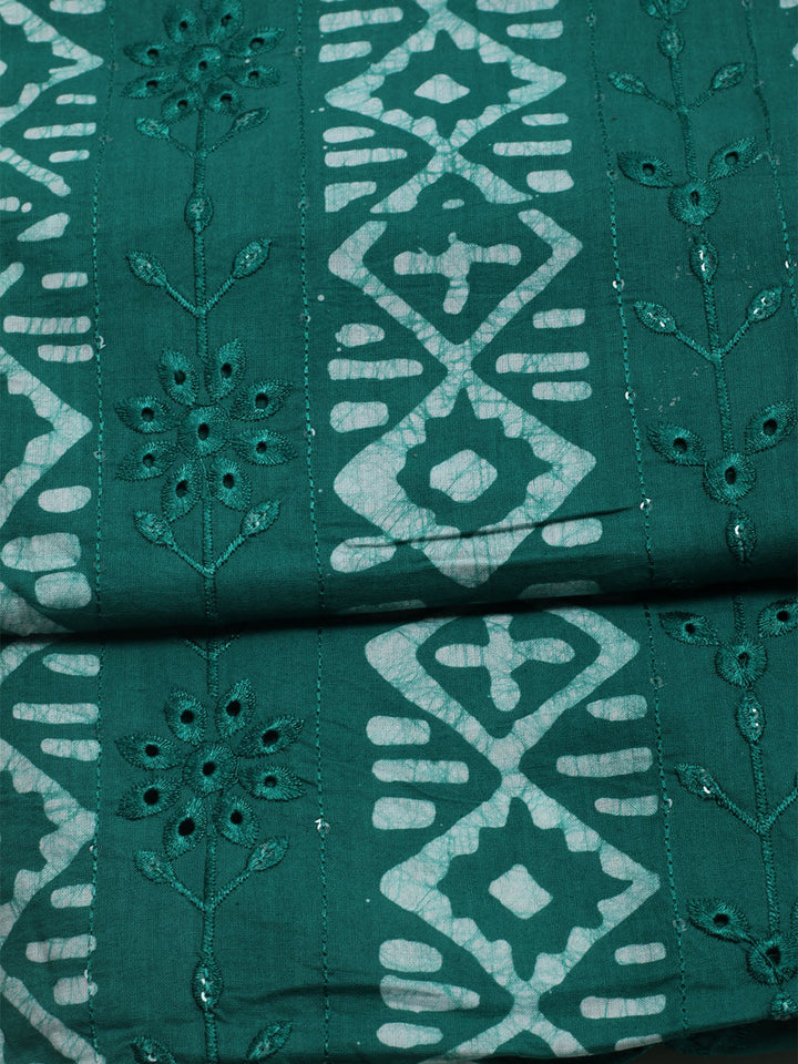 Printed Cotton Blend Unstitched Kurta With Pant &amp; Dupatta