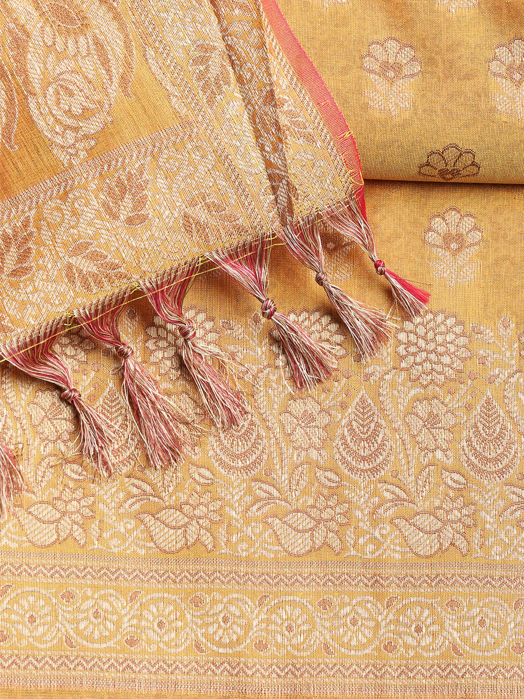 Woven Banarasi Chanderi Unstitched Suit With Dupatta
