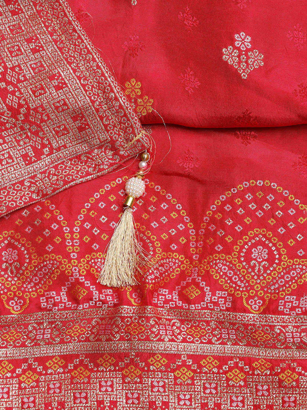 Embroidered Chanderi Unstitched Suit With Dupatta