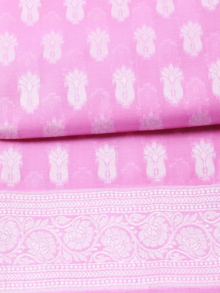 Woven Design Chanderi Unstitched Suit With Pant &amp; Dupatta