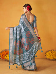 Abstract Printed Handloom Saree