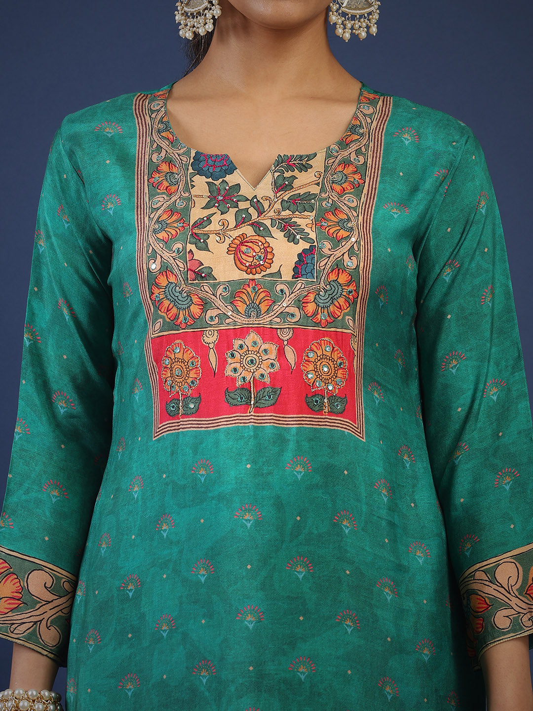 Printed Muslin Kurta With Pant &amp; Dupatta