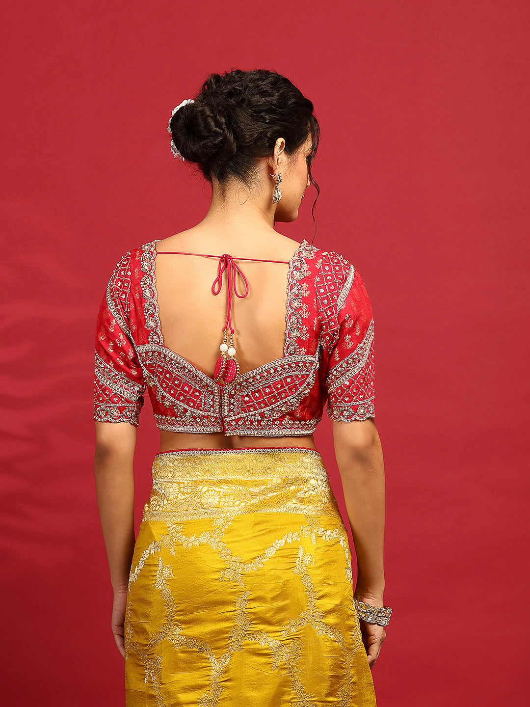 Embroidered Dola Silk Saree