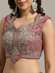 Multi Kali Art Silk Choli With Lehenga & Dupatta
