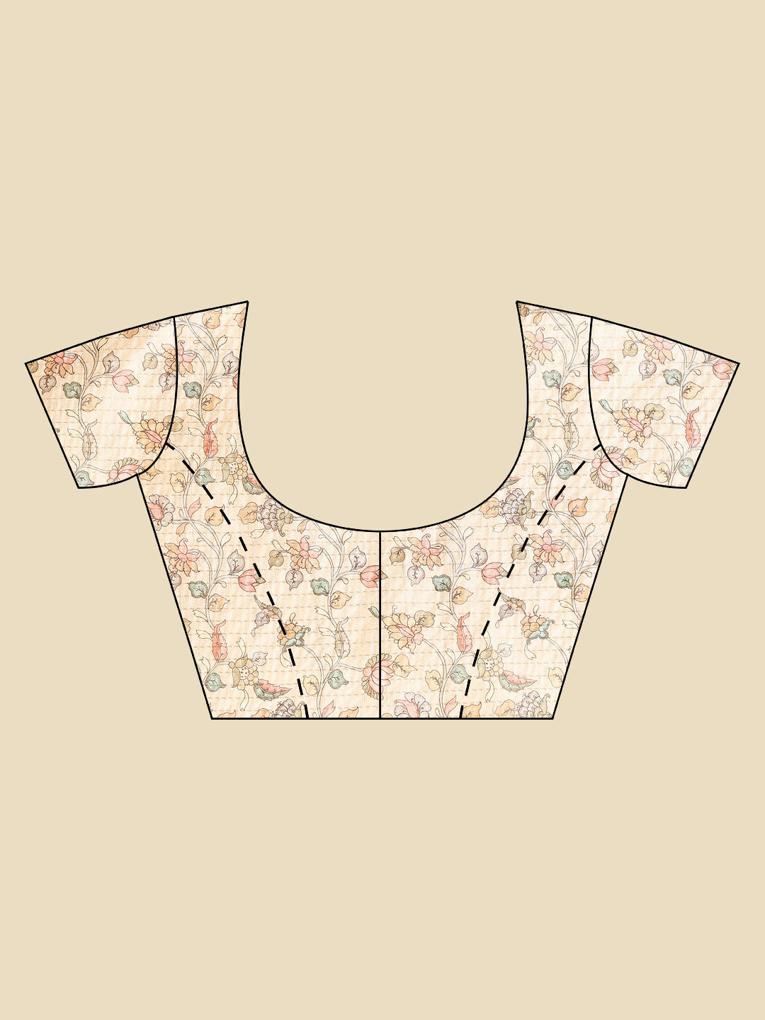 Floral Printed Tussar Saree