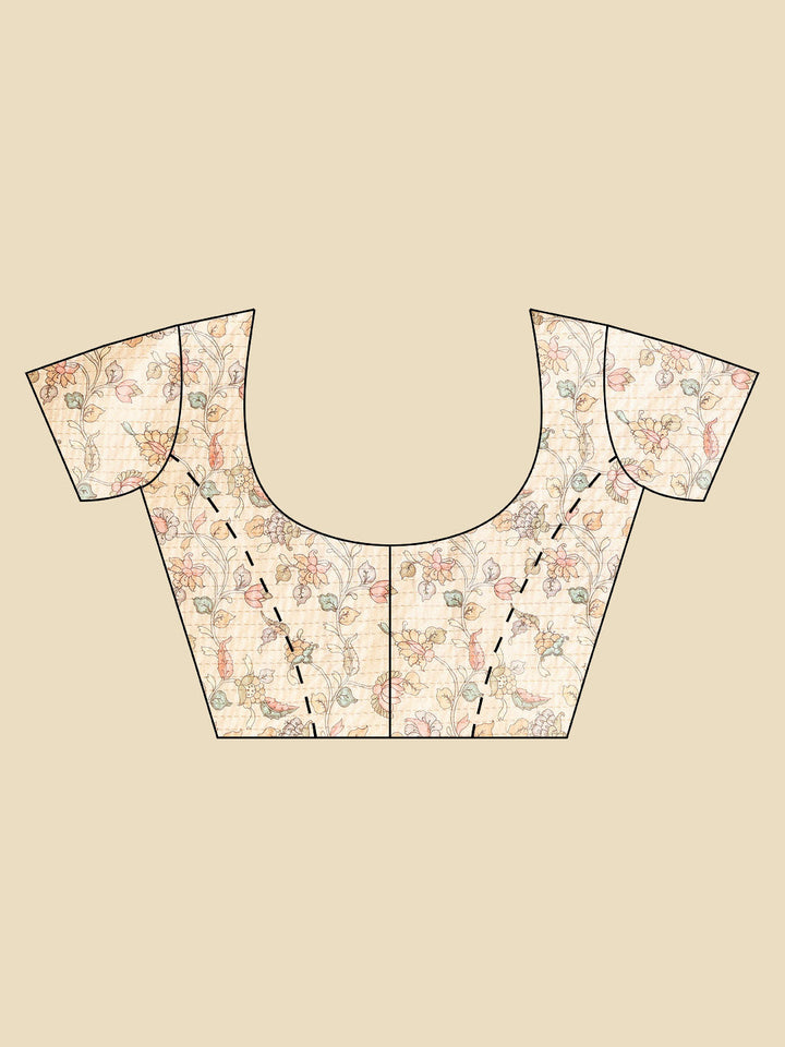 Floral Printed Tussar Saree
