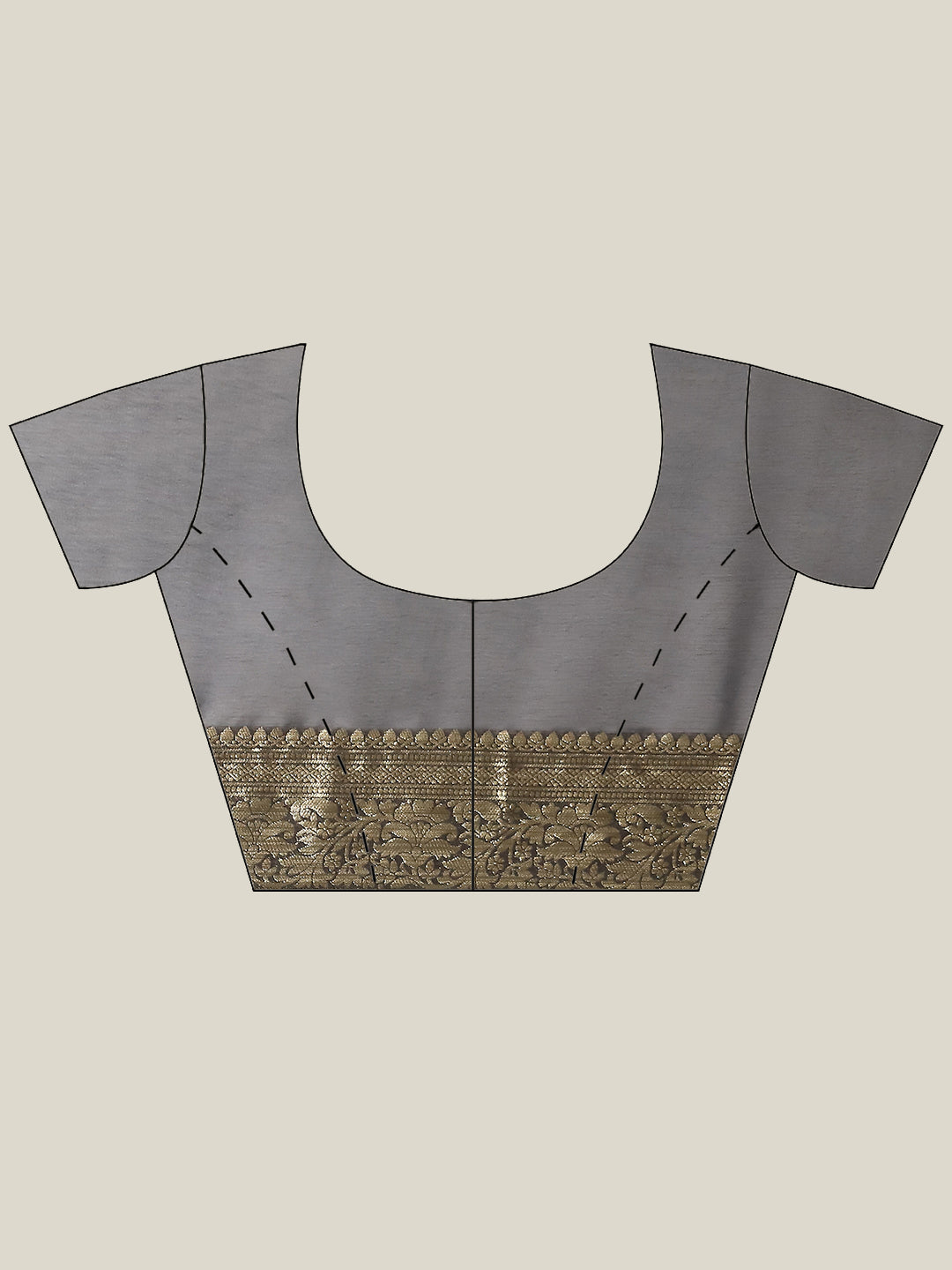 Zari Border Booti Chiffon Woven Saree