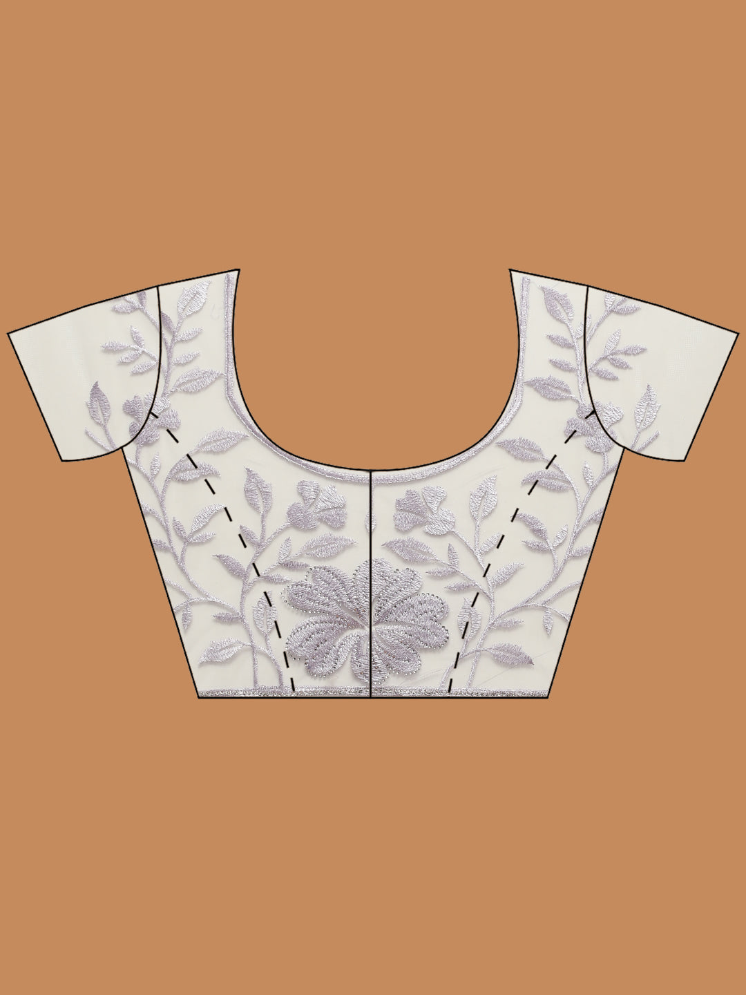 Sequence Embroidery Net Saree