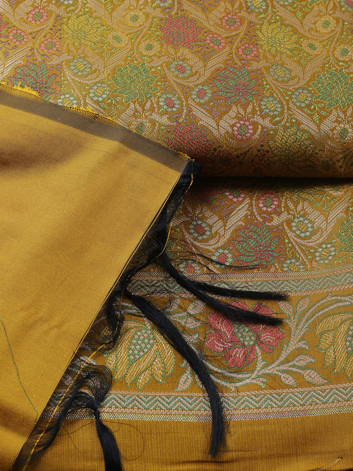 Woven Design Chanderi Unstitched Suit With Pant &amp; Dupatta