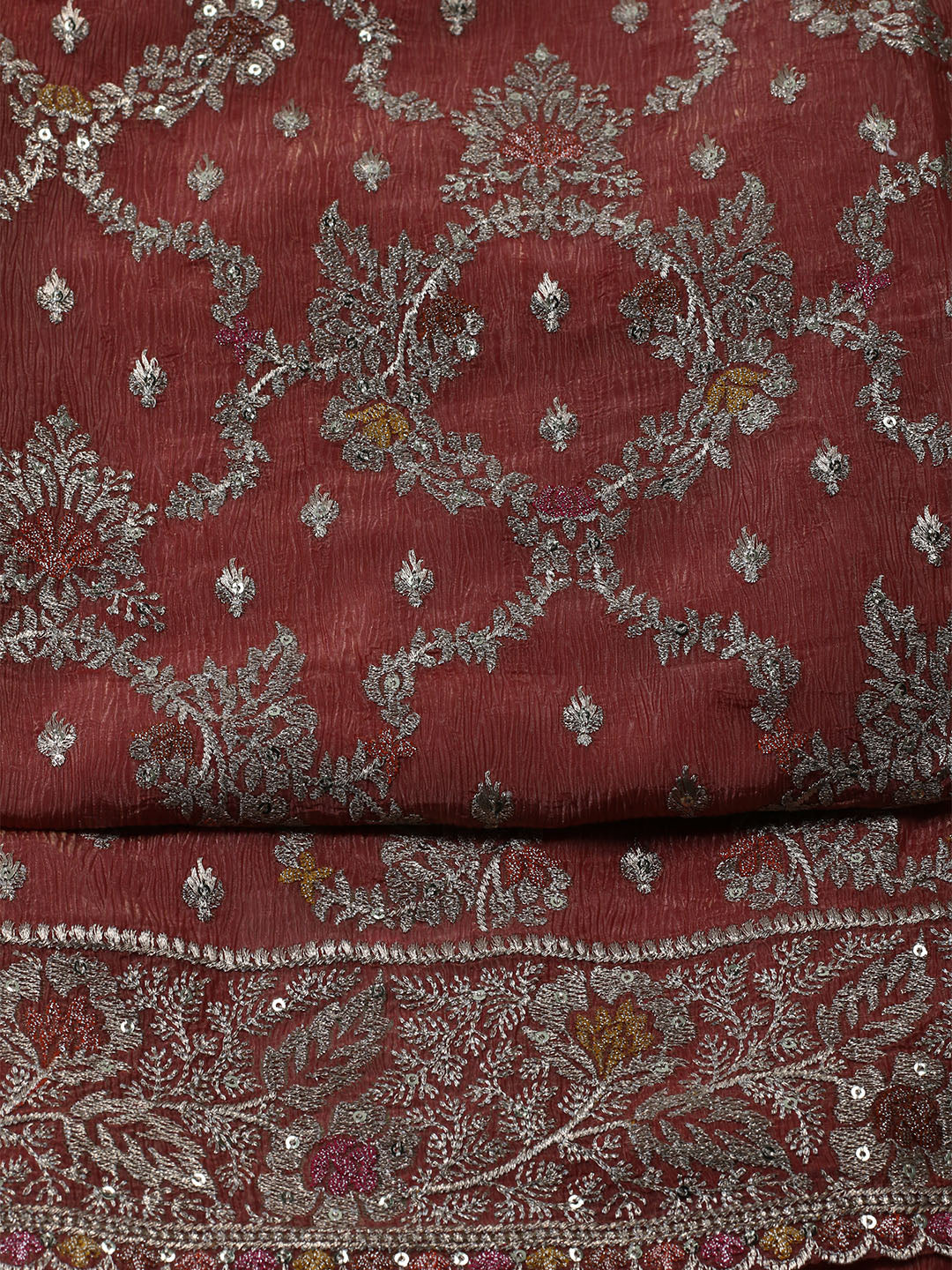 Woven Design Tissue Unstitched Suit With Dupatta