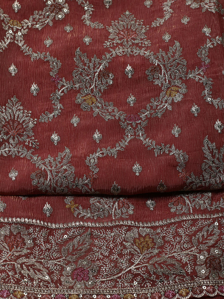 Woven Design Tissue Unstitched Suit With Dupatta