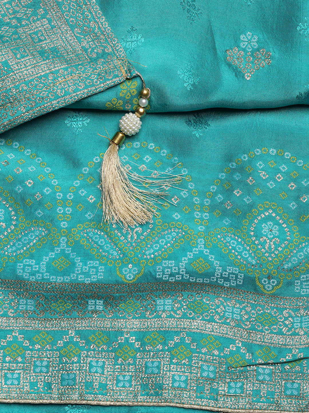 Embroidered Chanderi Unstitched Suit With Dupatta