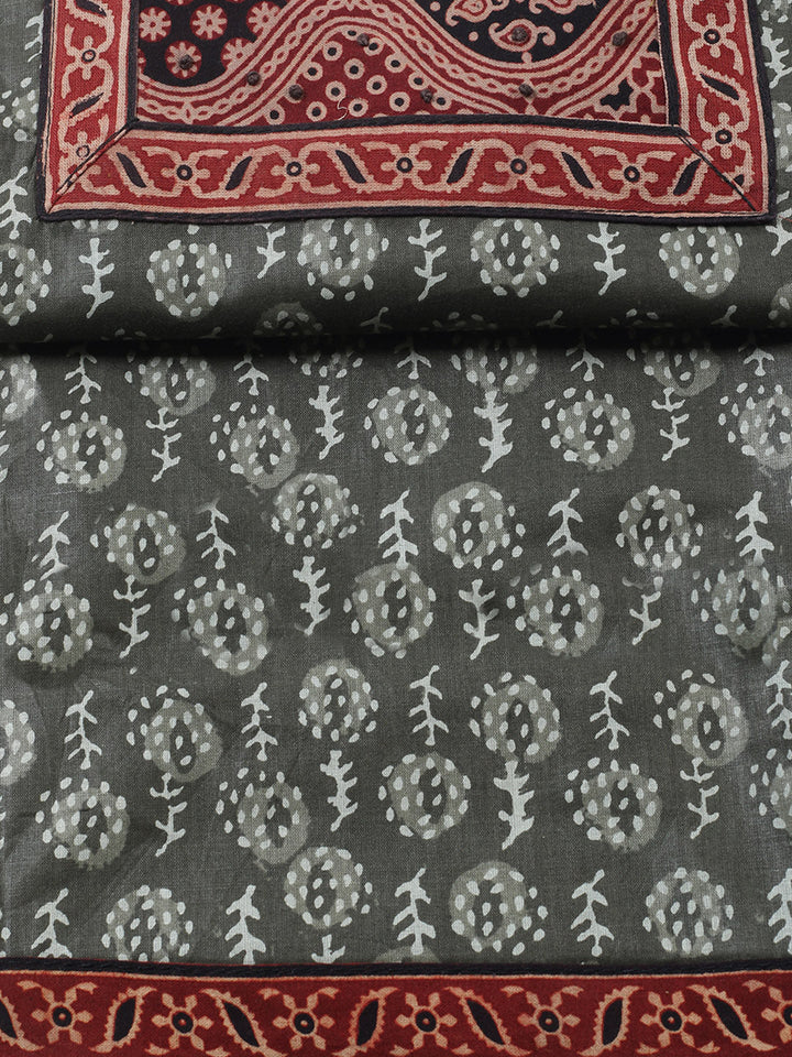 Printed Cotton Blend Unstitched Suit With Pant &amp; Dupatta