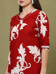 Floral Printed Cotton Kurta With Pants