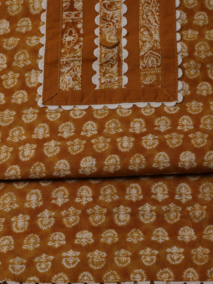 Printed Cotton Blend Unstitched Suit With Dupatta