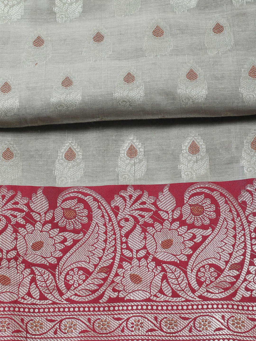 Woven Design Chanderi Unstitched Suit With Pant &amp; Dupatta