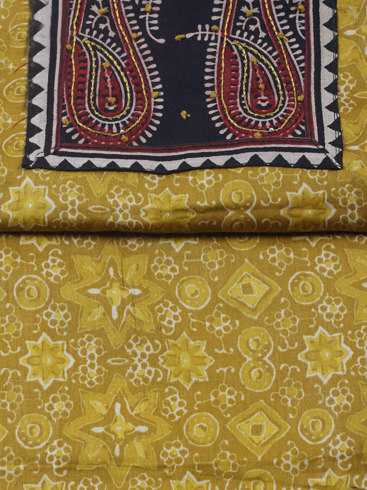Printed Cotton Blend Unstitched Suit With Pant &amp; Dupatta