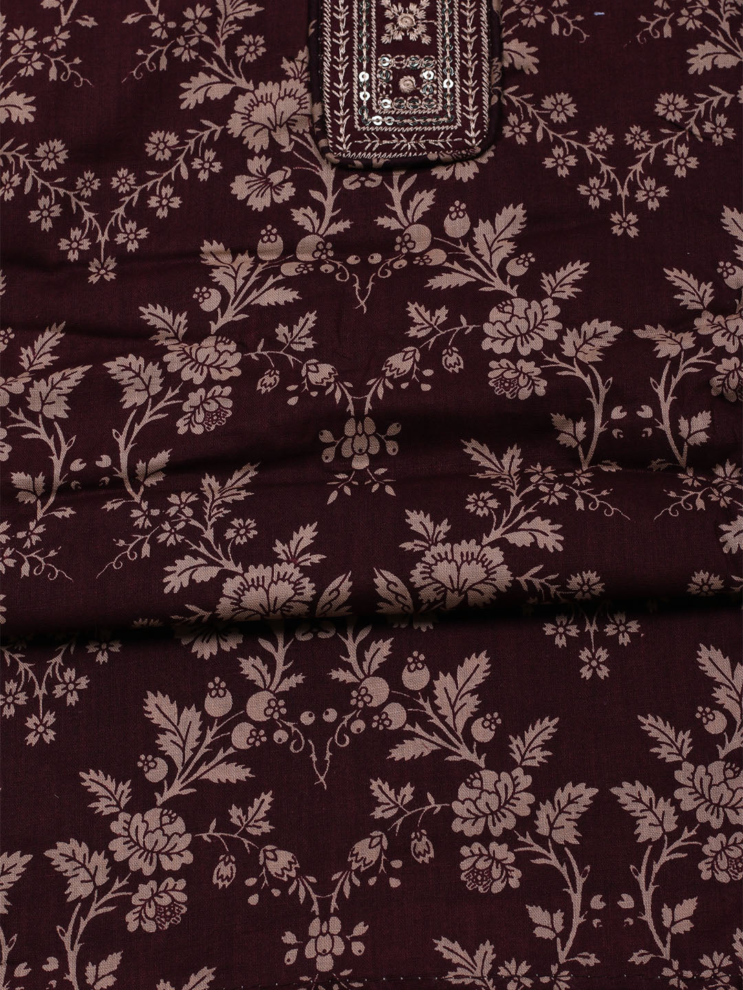 Printed Cotton Blend Unstitched Suit With Dupatta