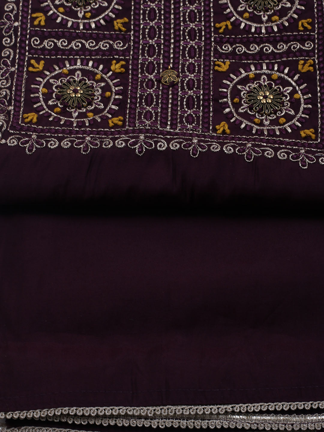 Gota Work Chanderi Unstitched Suit With Dupatta